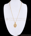 CZ Net Weave Oval Pendant Gold Plated Fancy Chain BGDR1768