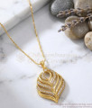 Sparkling Feather Leaf Pendant Gold Plated Fancy Chain BGDR1769 Sparkling Feather Leaf Pendant Gold Plated Fancy Chain BGDR1769