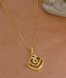 Eternal Love Heart Infinity Pendant CZ Gold Plated Chain BGDR1771 Eternal Love Heart Infinity Pendant CZ Gold Plated Chain BGDR1771