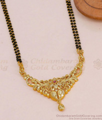 30 Inch Long Two Line Karimani Sara Stone Dollar Mangalsutra BGDR1775-LG 30 Inch Long Two Line Karimani Sara Stone Dollar Mangalsutra BGDR1775-LG