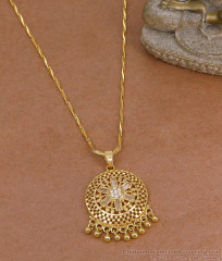 Stylish Ad White Stone Gold Plated Dollar Chain For Women BGDR1777