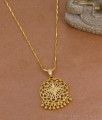 Light Weight 1 Gram Gold Floral Dollar With Wheat Chain BGDR1778