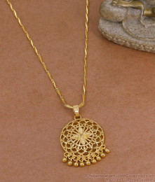 Light Weight 1 Gram Gold Floral Dollar With Wheat Chain BGDR1778
