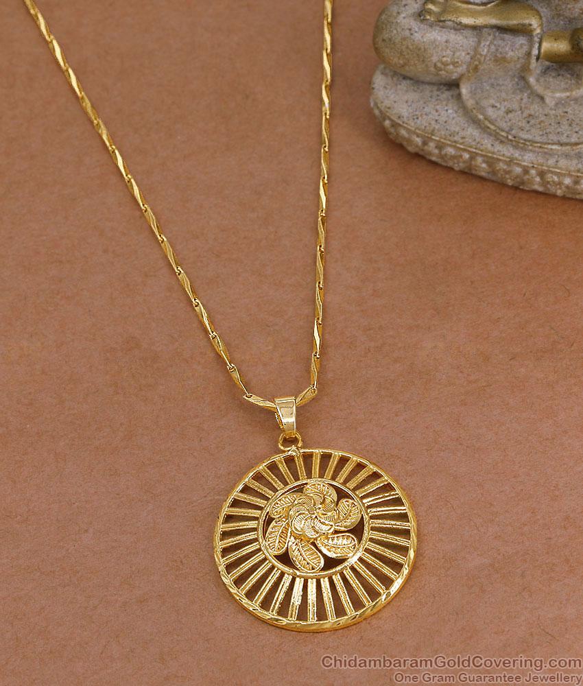 Plain Micro Gold Plated Round Pendant Chain Online BGDR1780 Plain Micro Gold Plated Round Pendant Chain Online BGDR1780
