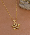 Trendy White Stone 3D Floral Pendant Gold Dollar Chain BGDR1784 Trendy White Stone 3D Floral Pendant Gold Dollar Chain BGDR1784