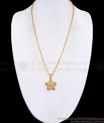Trendy White Stone 3D Floral Pendant Gold Dollar Chain BGDR1784 Trendy White Stone 3D Floral Pendant Gold Dollar Chain BGDR1784