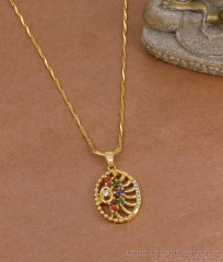 Attractive Multi Color Stone Gold Plated Dollar Chain BGDR1786