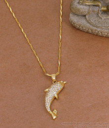 Stylish Dolphin Stone Dollar Chain 1 Gram Gold Jewelry BGDR1788