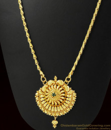 Daily Wear Guarantee Green AD Stone Dollar Chain | BGDR276 Daily Wear Guarantee Green AD Stone Dollar Chain | BGDR276