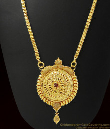 Kerala Design Attractive Red AD Stone Dollar Chain | BGDR277 Kerala Design Attractive Red AD Stone Dollar Chain | BGDR277