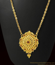 Daily Wear Handcrafted Red AD Stone Dollar Chain | BGDR293 Daily Wear Handcrafted Red AD Stone Dollar Chain | BGDR293
