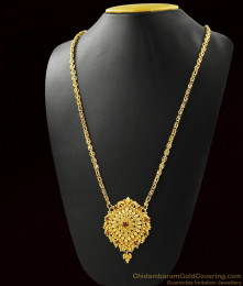 Daily Wear Handcrafted Red AD Stone Dollar Chain | BGDR293 Daily Wear Handcrafted Red AD Stone Dollar Chain | BGDR293
