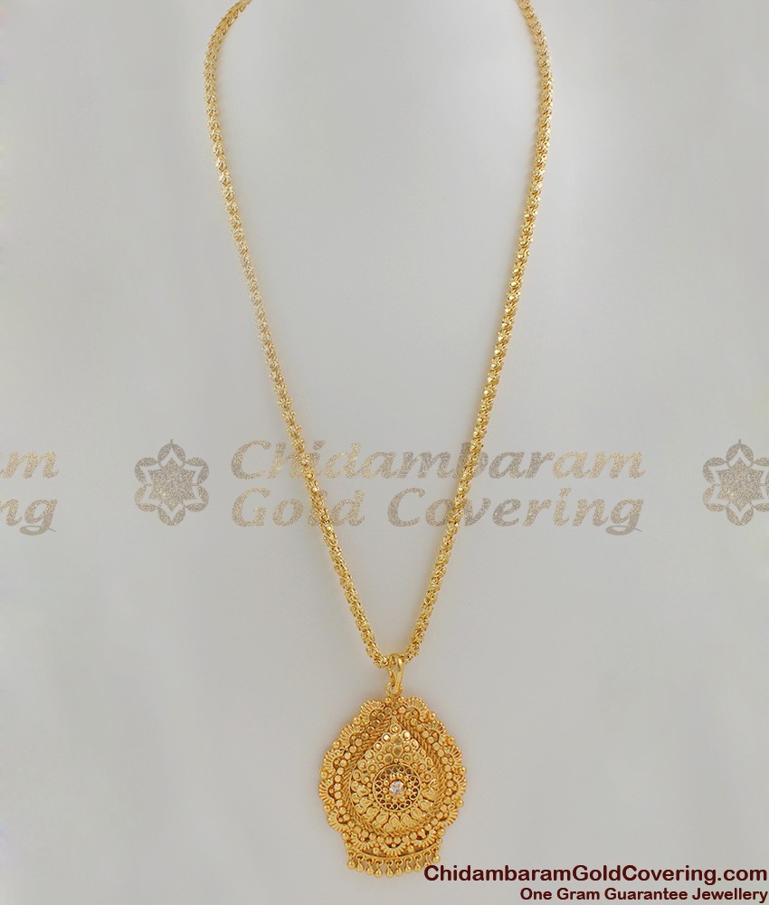 Daily Wear Handcrafted White AD Stone Dollar Chain BGDR316 Daily Wear Handcrafted White AD Stone Dollar Chain BGDR316