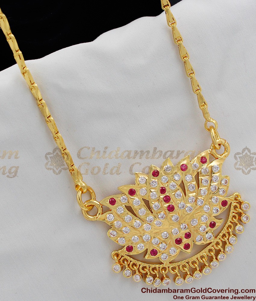 Gold Inspired Lotus Design Impon Dollar Chain Online BGDR320