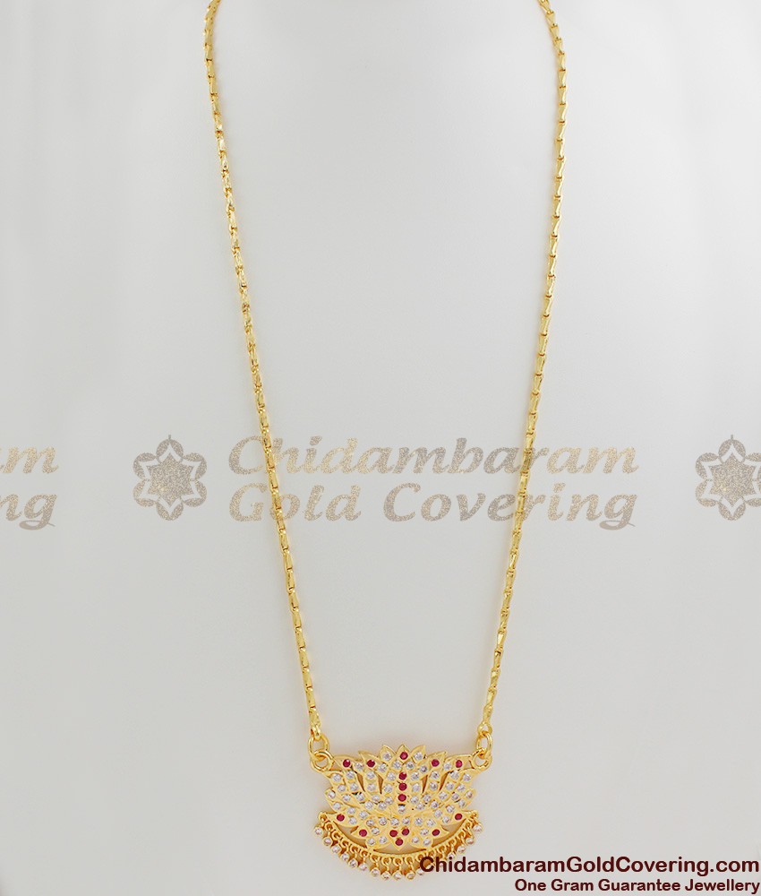 Gold Inspired Lotus Design Impon Dollar Chain Online BGDR320
