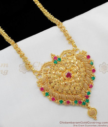 Unique Handmade Multi Stone Gold Plated Dollar Chain For Ladies Daily Use BGDR331 Unique Handmade Multi Stone Gold Plated Dollar Chain For Ladies Daily Use BGDR331