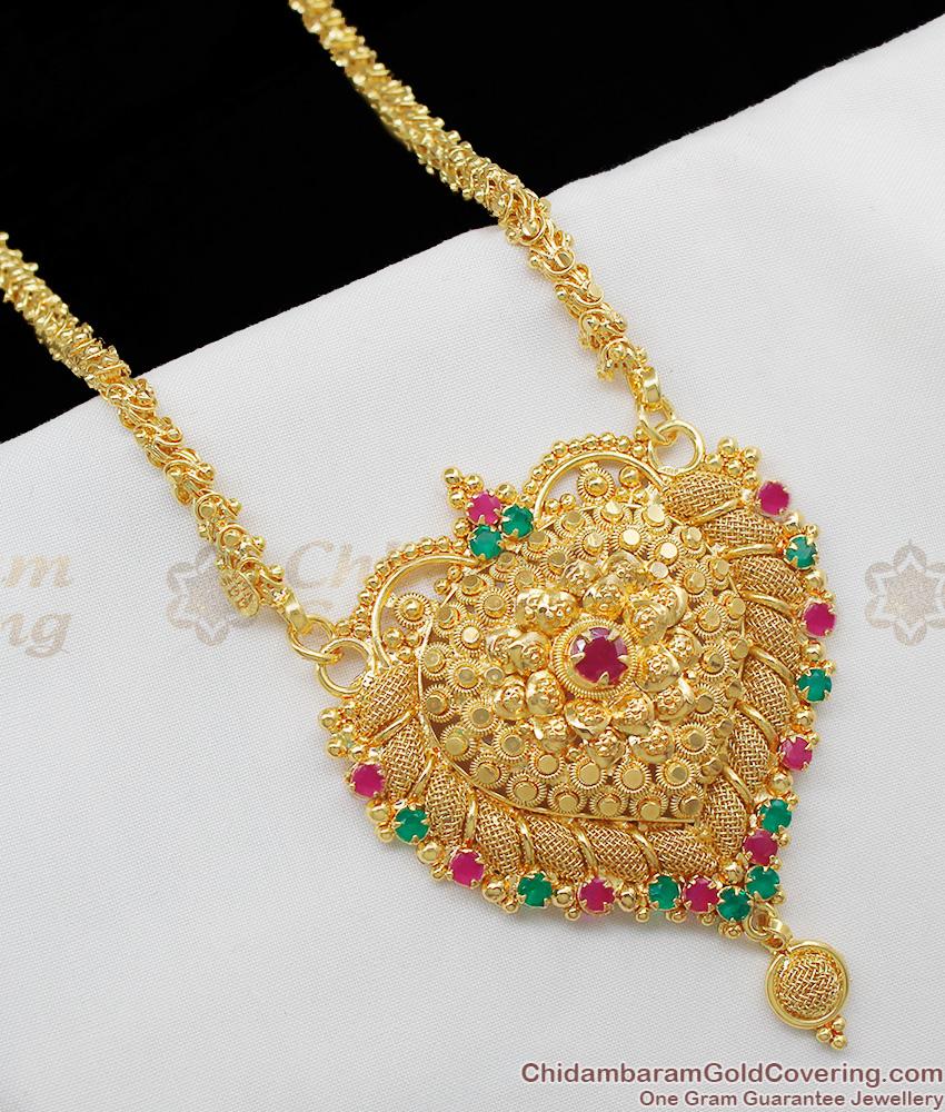 Unique Handmade Multi Stone Gold Plated Dollar Chain For Ladies Daily Use BGDR331
