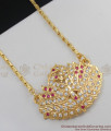 Beautiful Swan Design Impon AD Ruby Stone Impon Dollar Chain Five Metal Jewelry BGDR347