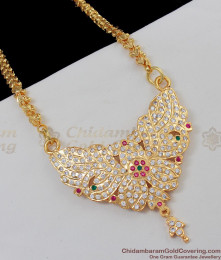 New Arrival Gold Impon Multi Color Stone Dollar Chain For Womens Traditional Wear BGDR359 New Arrival Gold Impon Multi Color Stone Dollar Chain For Womens Traditional Wear BGDR359