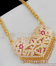 Traditional Big Impon Dollar With Pink And White Stone Gold Plated Dollar Chain BGDR375 Traditional Big Impon Dollar With Pink And White Stone Gold Plated Dollar Chain BGDR375