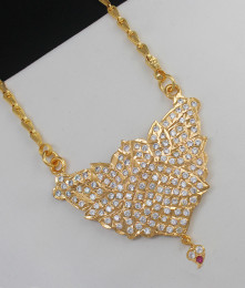 Classic White Stones Filled Ayimpon Gold Big Dollar Chain Collection For Daily Use BGDR378 Classic White Stones Filled Ayimpon Gold Big Dollar Chain Collection For Daily Use BGDR378