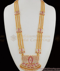 Grand Impon Haram Lotus Design Big AD Ruby Stone Bridal Wear Dollar Chain For Ladies BGDR388 Grand Impon Haram Lotus Design Big AD Ruby Stone Bridal Wear Dollar Chain For Ladies BGDR388