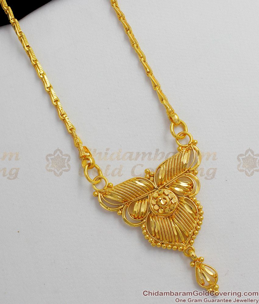 Real Gold Light Weight Trendy Design One Gram Dollar Chain For Ladies Offer Price BGDR395