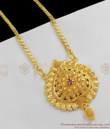 Inspiring Spade Design With Ruby Stone Gold Pattern Dollar Chain For Brides BGDR405 Inspiring Spade Design With Ruby Stone Gold Pattern Dollar Chain For Brides BGDR405