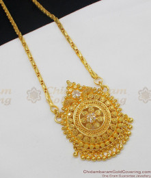 White AD Crystal Double Stone Gold Pattern Festive Design Dollar Chain For Ladies BGDR410 White AD Crystal Double Stone Gold Pattern Festive Design Dollar Chain For Ladies BGDR410