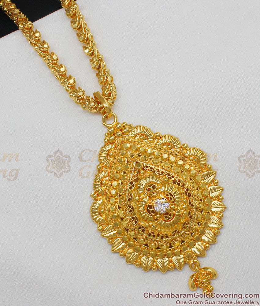 Heavy Bridal Wear Dollar Chain Jewelry With Single AD White Stone Famous Dollar Design BGDR415