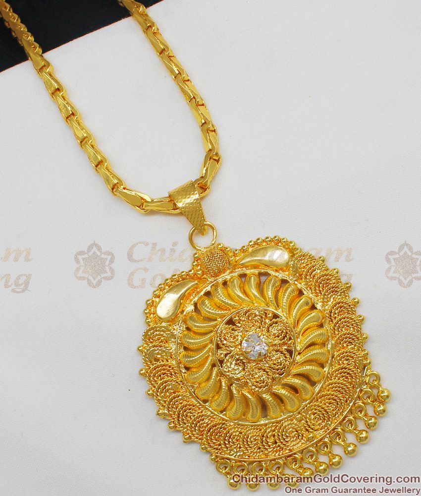 Grand Bridal Design Big Gold Dollar With White Diamond Kerala Model Jewellery BGDR421 Grand Bridal Design Big Gold Dollar With White Diamond Kerala Model Jewellery BGDR421