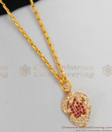 Small Size Om Without Vel Dollar Murugan Pink And White Gati Stones Gold Chain BGDR426 Small Size Om Without Vel Dollar Murugan Pink And White Gati Stones Gold Chain BGDR426