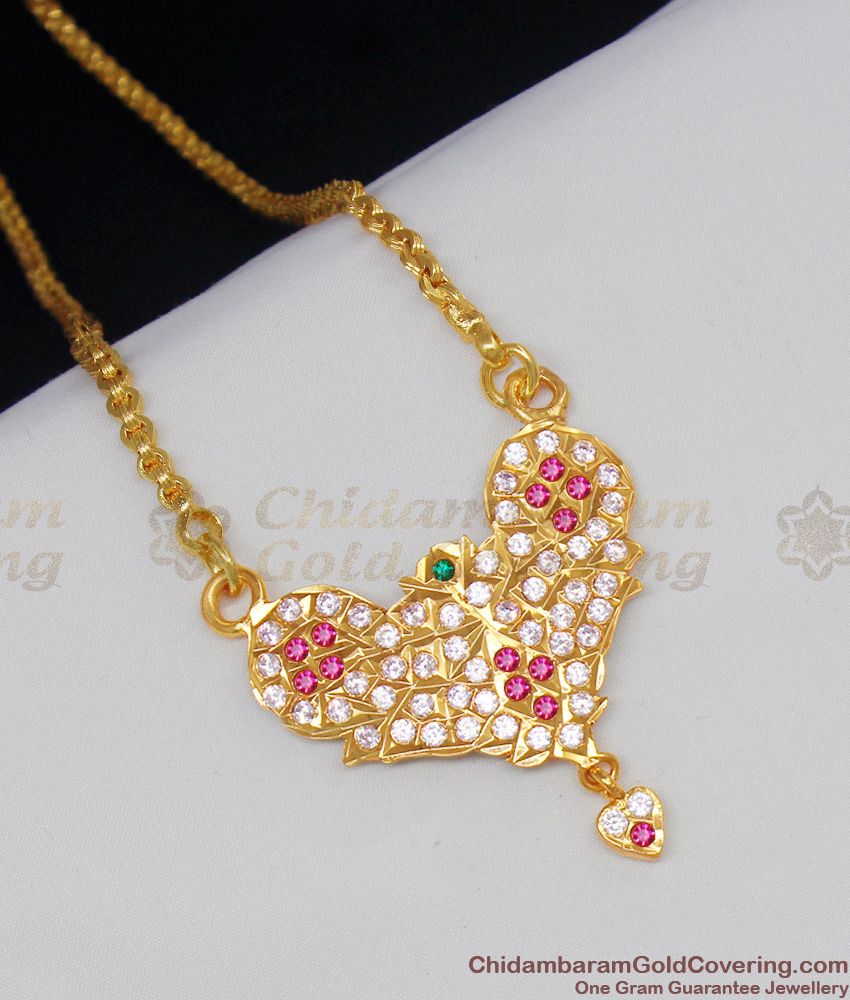 Imitation Gold Impon Dollar Chain With Sparkling Stones Traditional Collection BGDR445