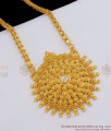 Kerala Pattern Single White AD Stone Gold Plated Dollar Wheat Chain BGDR477