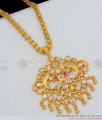 Sparkling White Peacock Design Dollar Gold Beads Design Gold Chain Collections BGDR492