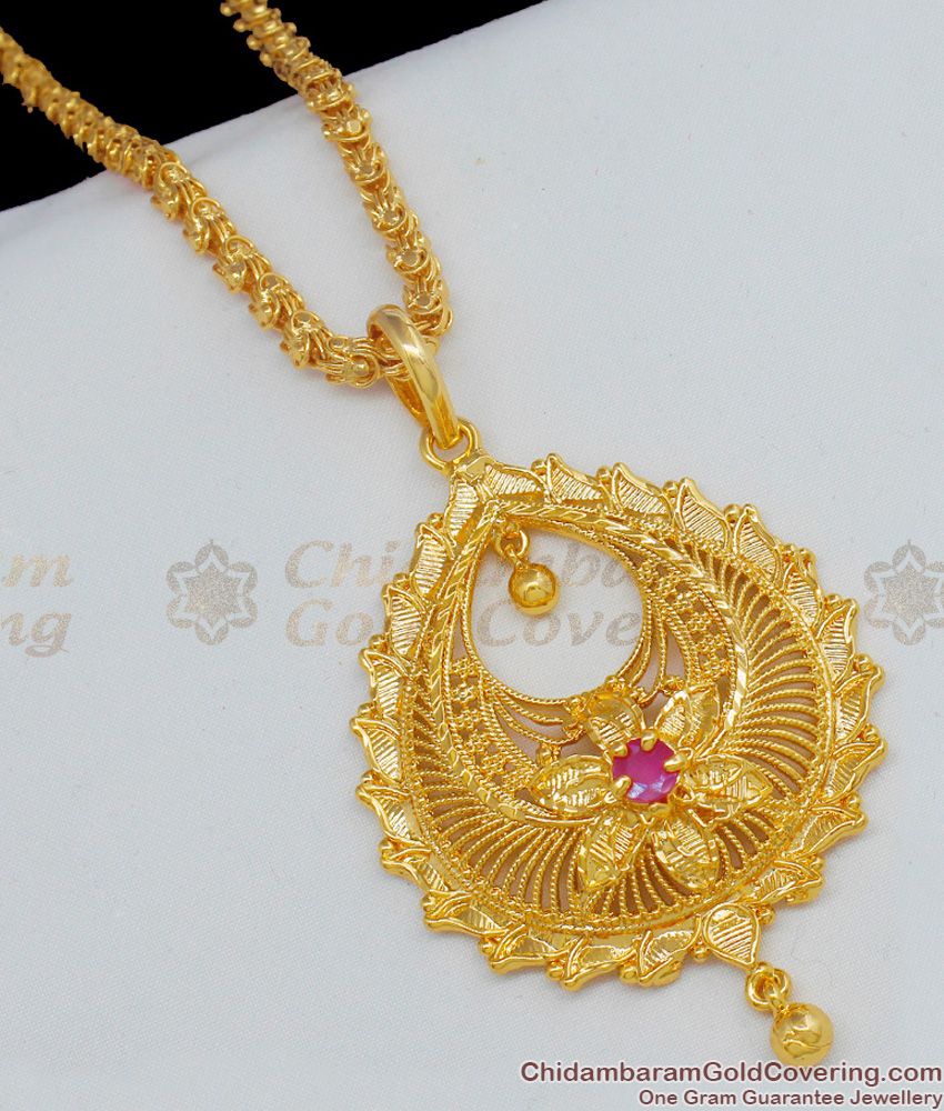 Onam Special Kerala Design Gold Plated 3D Flower Dollar Chain Daily Wear BGDR495