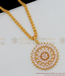 Sparkling Full White Stone Dollar Design Gold Chain For Women BGDR505 Sparkling Full White Stone Dollar Design Gold Chain For Women BGDR505