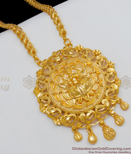 Attractive Bridal Wear Lakshmi Design Real Gold Dollar Thick Chain For  Womens New Arrivals BGDR515