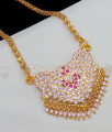 New Arrival Big Gold Impon With Pink And White Stone Dollar Chain Models BGDR533