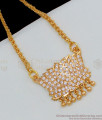 Ethnic Impon Traditional Lotus Model With Full White Stone Gold Dollar Chain For Ladies BGDR541
