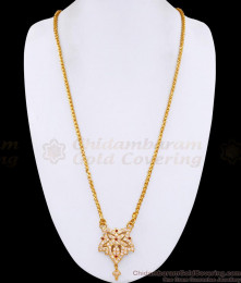 Unique Designer Model Five Metal Gold Dollar Chain With Stones For Ladies Online BGDR546