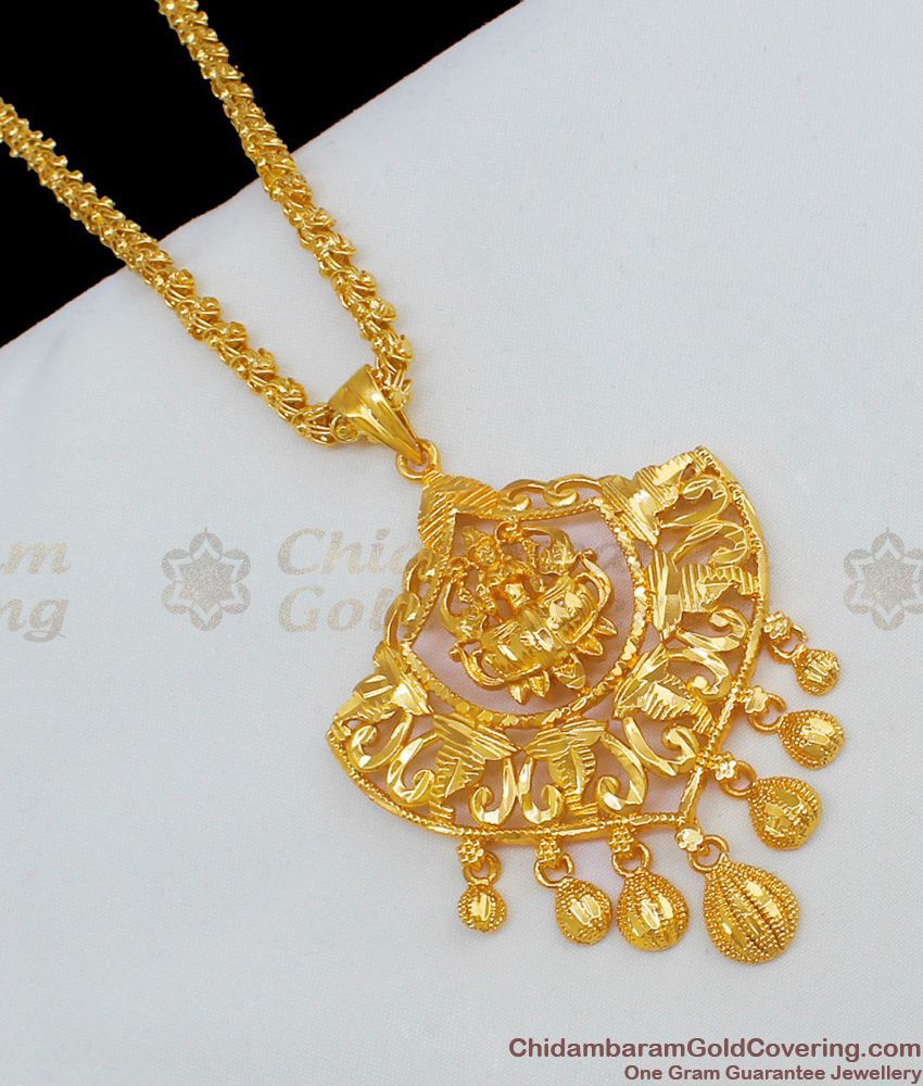 Best Quality Amazing Gold Lakshmi Dollar Chain Indian Jewelry Collections Online BGDR549