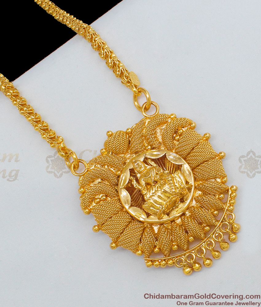 Real Gold Net Pattern Lakshmi Dollar Chain Jewelry One Gram Jewelry Collection BGDR550