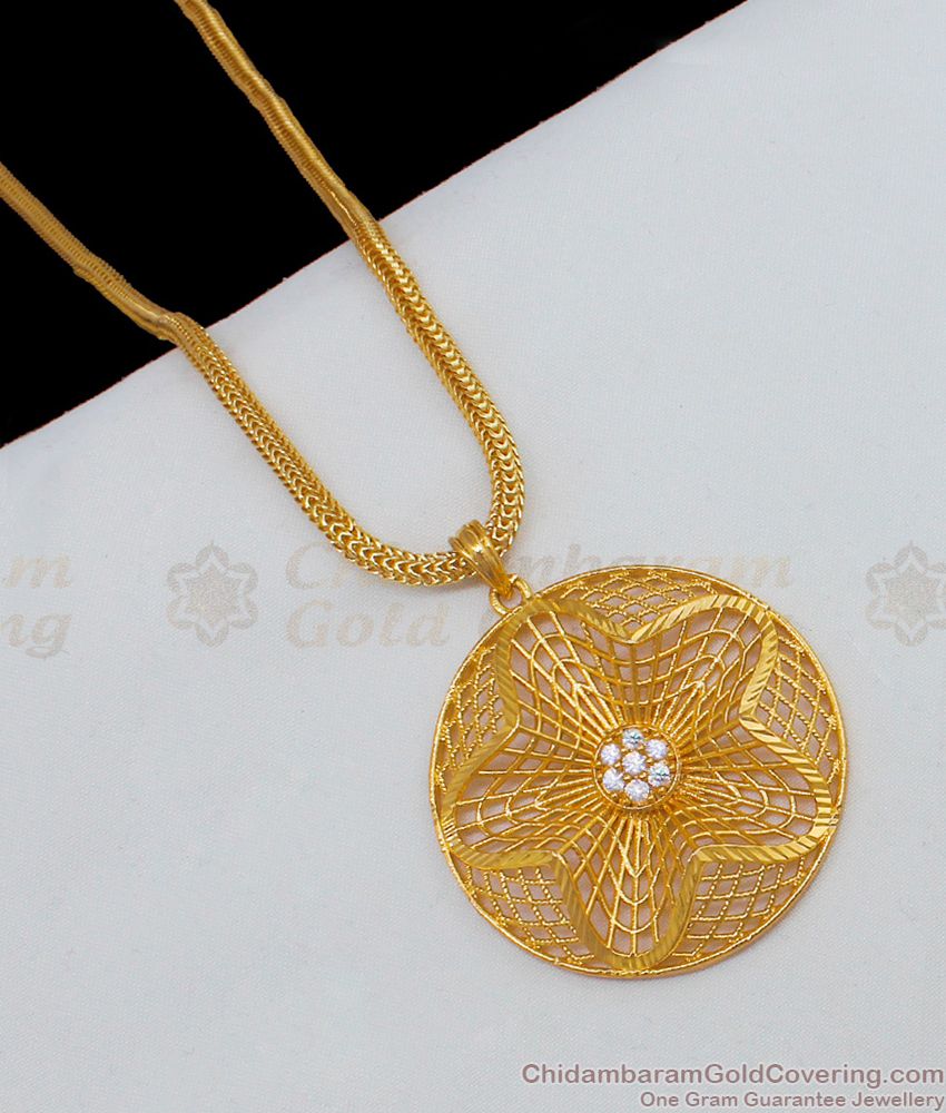 Light Weight Circle Pattern Gold plated Dollar Chain For Traditional Use BGDR562