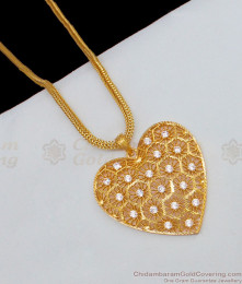 Heart Pattern Artistic White Stone Gold plated Dollar Chain For Daily Use BGDR564 Heart Pattern Artistic White Stone Gold plated Dollar Chain For Daily Use BGDR564