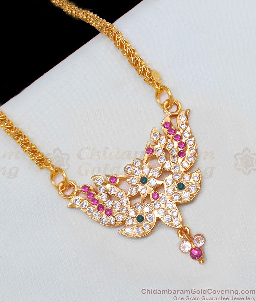 Beautiful Peacock Design Impon Dollar Chain Daily Wear Collection BGDR575
