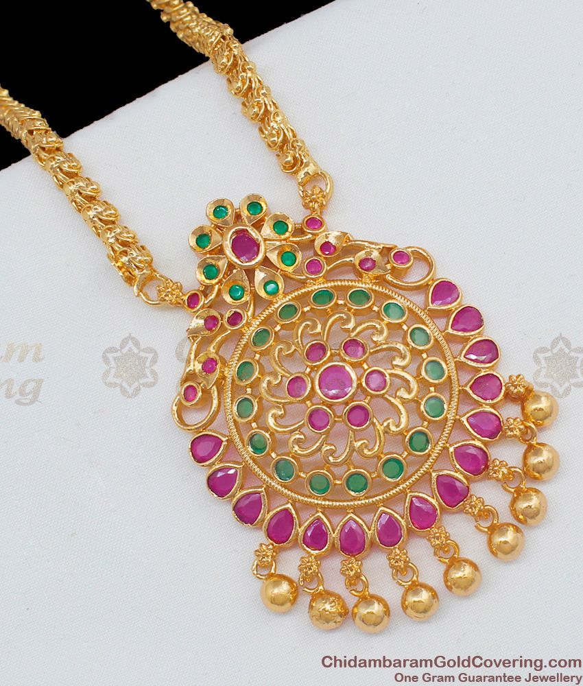Amazing Flower Model Gold Plated Dollar Chain With Multi Color Stones Jewelry BGDR582