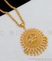 Traditional Round Lakshmi Design With Multi Color Stone Dollar Gold Chain For Women BGDR592
