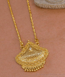 White AD Crystal Stone Net Pattern One Gram Gold Tone Dollar Chain BGDR599