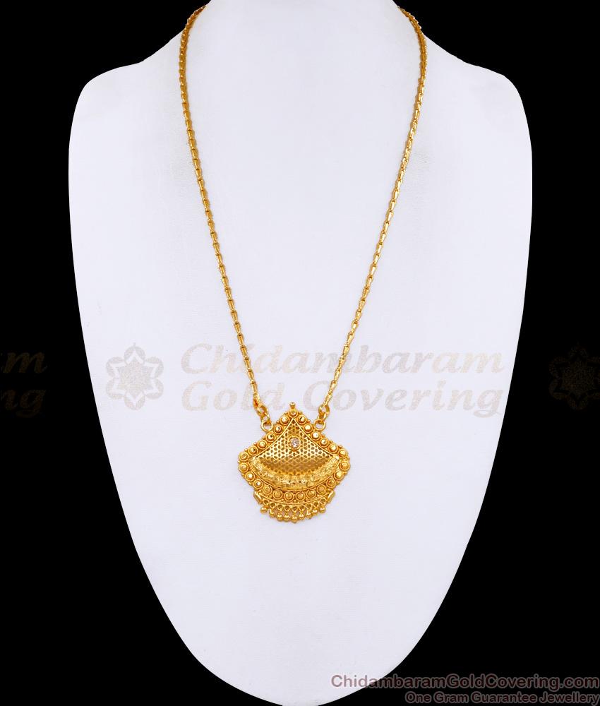 White AD Crystal Stone Net Pattern One Gram Gold Tone Dollar Chain BGDR599